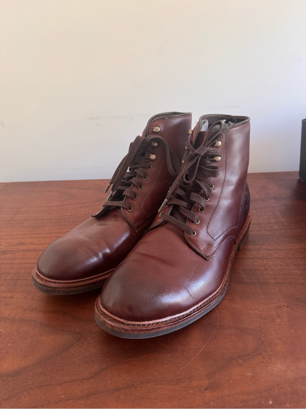 Allen Edmonds Dark Brown Leather Lace-Up Boots